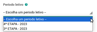 ExitusEduc período letivo turma