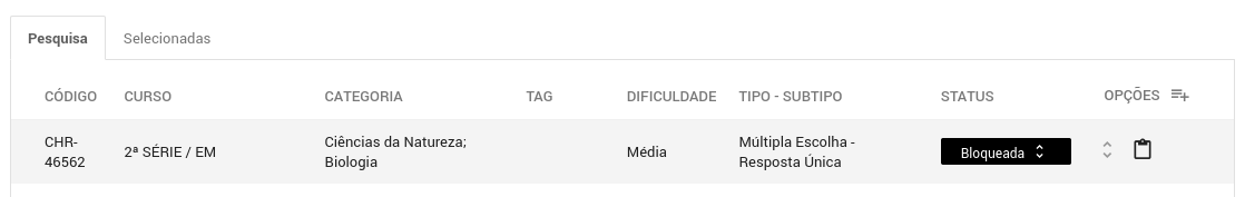 ExitusEduc Status Bloqueado Questão