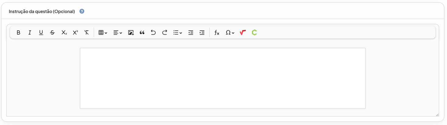 Instrução da questão Instrução da questão
