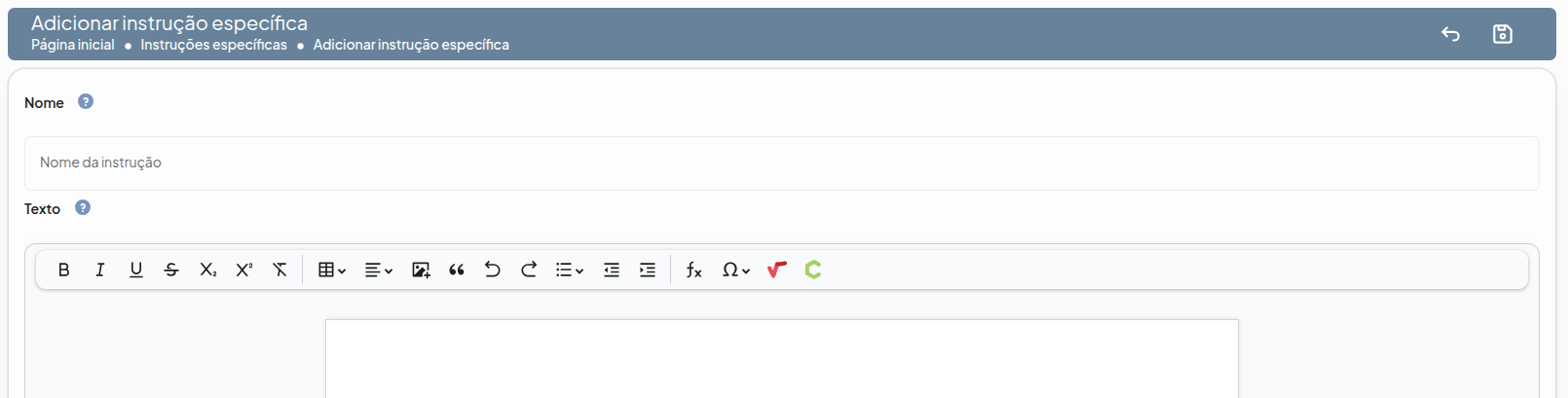 Instrução Específica